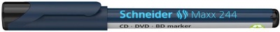 Alkoholos marker, CD/DVD, 0,7 mm, SCHNEIDER "Maxx 244", fekete