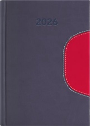 Naptár, tervező, A5, napi, DAYLINER "Memphis", szürke-piros