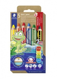 Színes ceruza készlet, grafitceruzával, hegyezővel,  STAEDTLER "Noris® junior 140", 5+1 különböző szín