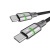 Töltőkábel, USB-C - USB-C, 60W, 1 m, AVAX "CB632 Steely LED", fekete